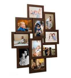 Collage de cadres photo de photo10x(13x18 cm) Marron foncé MDF