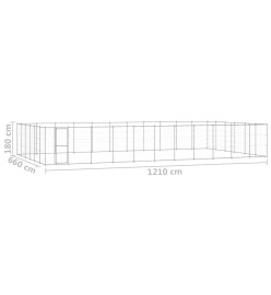 Chenil extérieur Acier galvanisé 79,86 m²