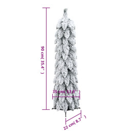 Sapin de Noël artificiel pré-éclairé avec 45 LED/neige floquée