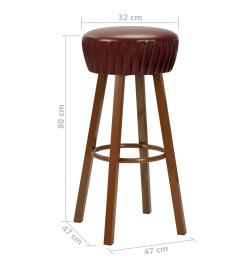 Chaises de bar lot de 2 marron similicuir