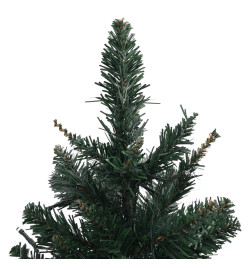 Sapin de Noël artificiel pré-éclairé et supports vert 60 cm PVC