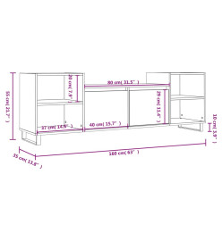 Meuble TV Chêne marron 160x35x55 cm Bois d'ingénierie