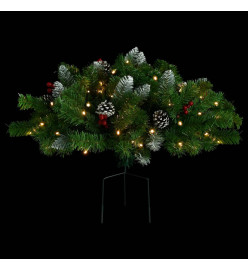 Arbre de Noël artificiel pré-éclairé d'allée vert 40 cm PVC