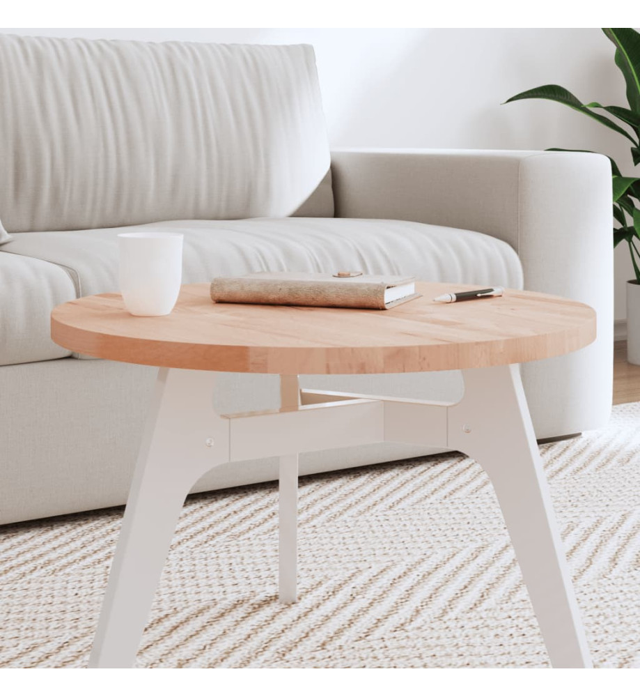 Dessus de table Ø60x2,5 cm rond bois massif de hêtre