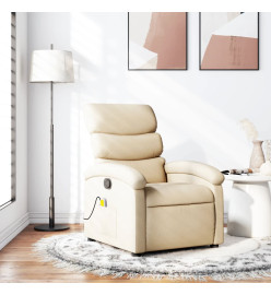 Fauteuil de massage inclinable Crème Tissu