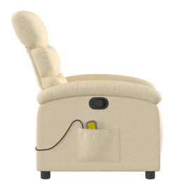 Fauteuil de massage inclinable Crème Tissu