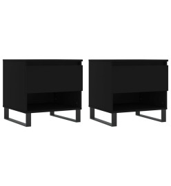 Tables basses 2 pcs noir 50x46x50 cm bois d'ingénierie