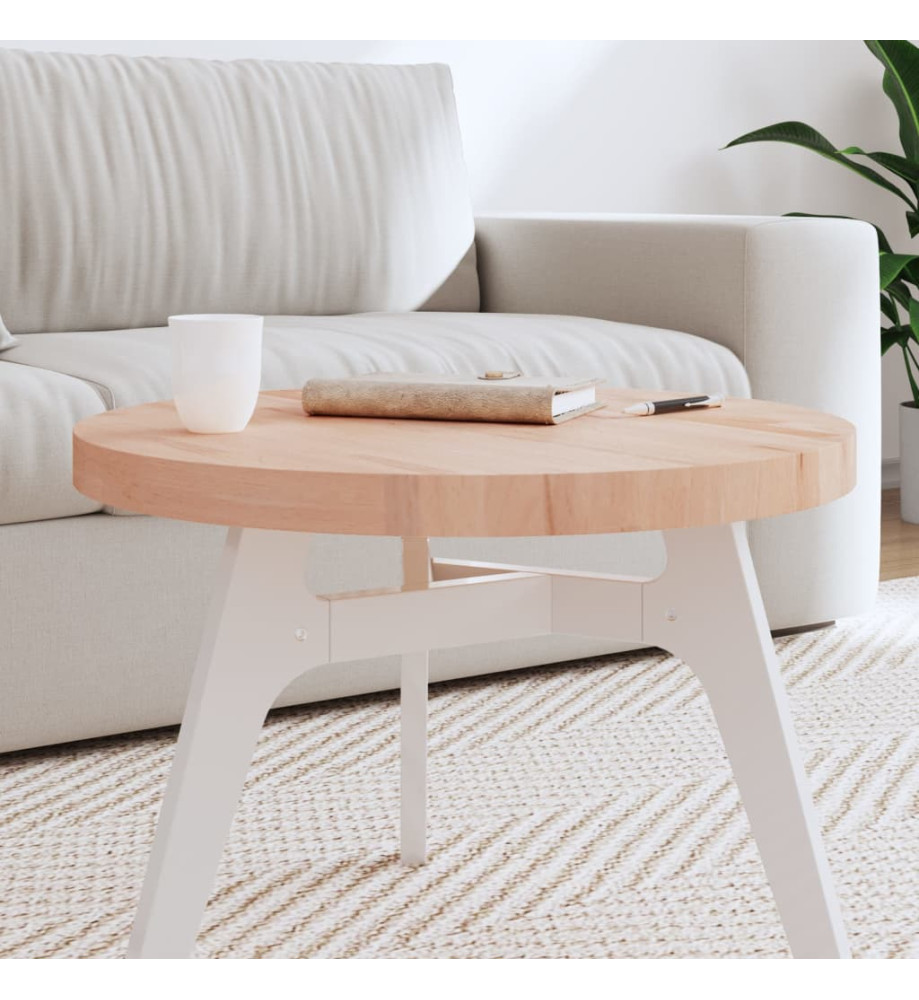 Dessus de table Ø60x4 cm rond bois massif de hêtre