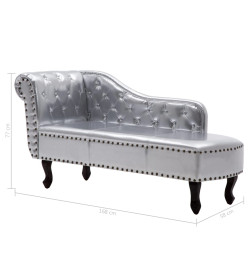 Chaise longue Argenté Similicuir