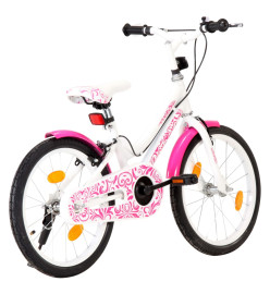 Vélo pour enfants 18 pouces Rose et blanc