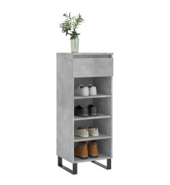 Armoire à chaussures Gris béton 40x36x105 cm Bois d'ingénierie