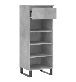 Armoire à chaussures Gris béton 40x36x105 cm Bois d'ingénierie