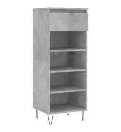 Armoire à chaussures Gris béton 40x36x105 cm Bois d'ingénierie