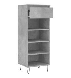 Armoire à chaussures Gris béton 40x36x105 cm Bois d'ingénierie