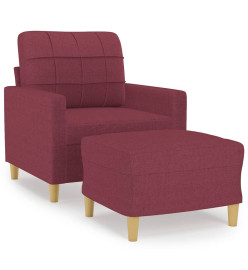 Fauteuil avec repose-pied Rouge bordeaux 60 cm Tissu