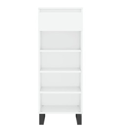 Armoire à chaussures Blanc brillant 40x36x105cm Bois ingénierie