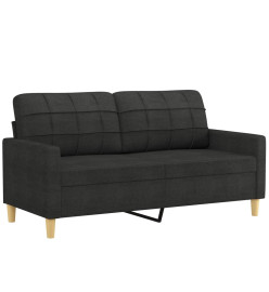 Ensemble de canapés 3 pcs avec coussins Noir Tissu