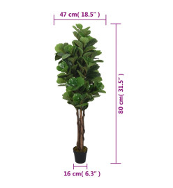 Ficus lyrata artificiel 96 feuilles 80 cm vert