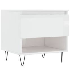 Table basse blanc brillant 50x46x50 cm bois d'ingénierie