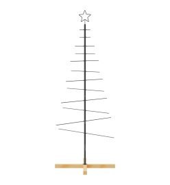 Arbre de Noël en métal avec base en bois noir 150 cm