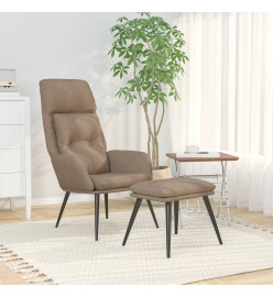 Chaise de relaxation avec repose-pied Taupe Tissu microfibre