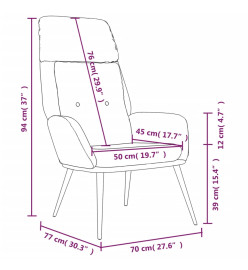 Chaise de relaxation avec repose-pied Taupe Tissu microfibre