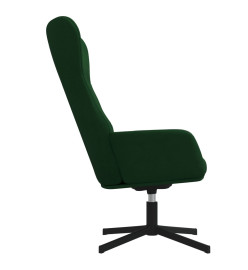 Chaise de relaxation avec tabouret Vert foncé Velours