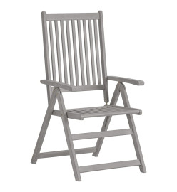 Chaises inclinables de jardin 3 pcs avec coussins Bois d'acacia