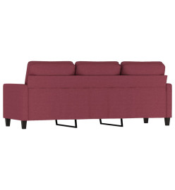 Canapé à 3 places Rouge bordeaux 180 cm Tissu