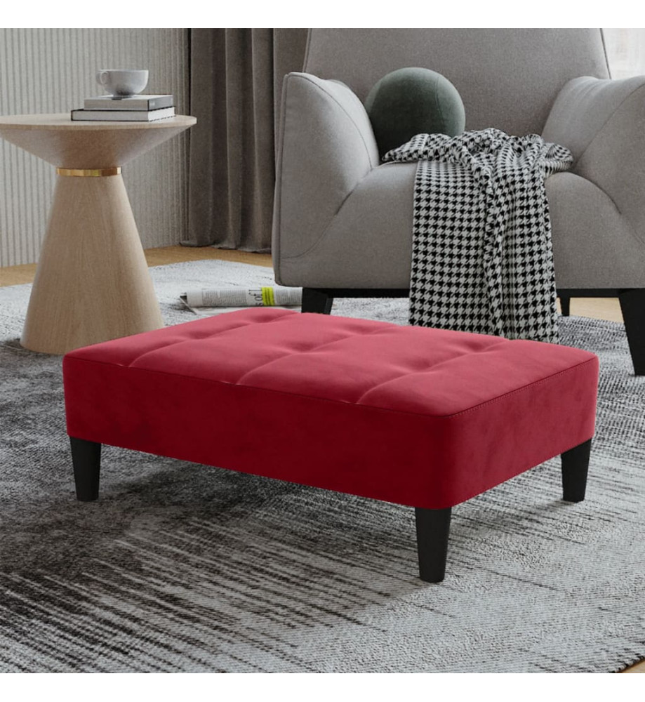 Repose-pied Rouge bordeaux 78x56x32 cm Velours