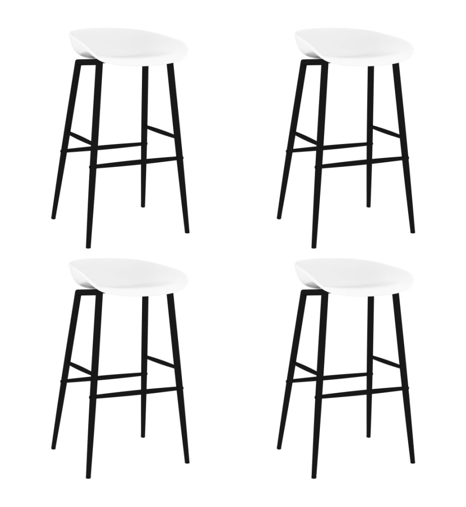 Chaises de bar lot de 4 blanc