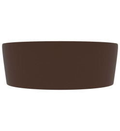 Lavabo avec trop-plein Marron foncé mat 36x13 cm Céramique