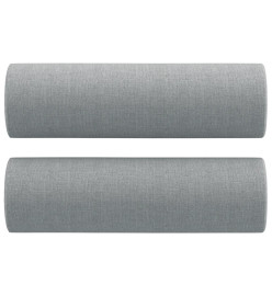 Ensemble de canapés 2 pcs coussins gris clair tissu