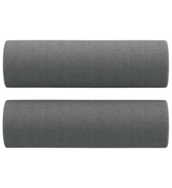 Ensemble de canapés 3 pcs coussins gris foncé tissu