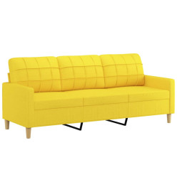 Ensemble de canapés 4 pcs avec coussins jaune clair tissu