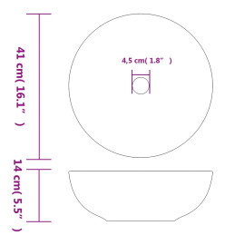 Vasque à poser multicolore rond Φ41x14 cm céramique