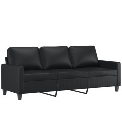 Ensemble de canapés 2 pcs avec coussins Noir Similicuir