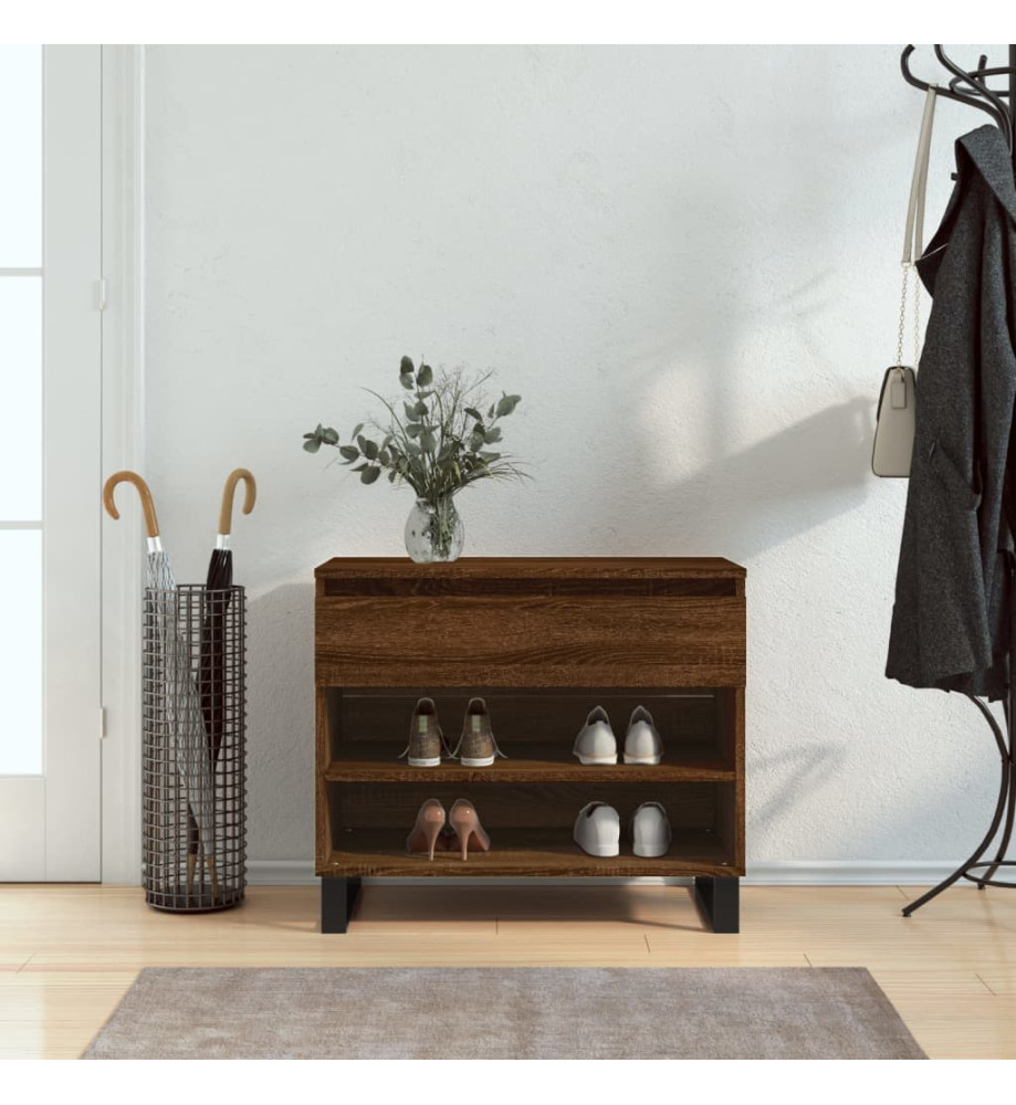 Armoire à chaussures Chêne marron 70x36x60 cm Bois d'ingénierie