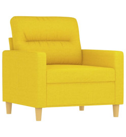 Ensemble de canapés 4 pcs avec coussins Jaune clair Tissu