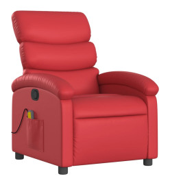 Fauteuil de massage inclinable rouge similicuir