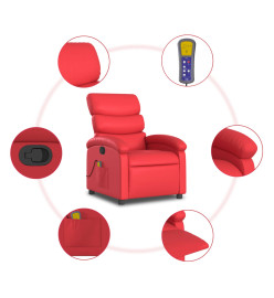 Fauteuil de massage inclinable rouge similicuir