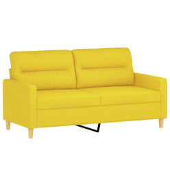 Ensemble de canapés 2 pcs avec coussins jaune clair tissu