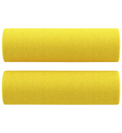 Ensemble de canapés 2 pcs avec coussins jaune clair tissu