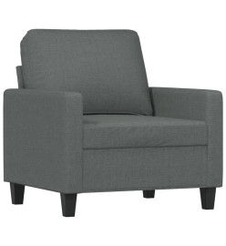 Fauteuil avec repose-pied Gris foncé 60 cm Tissu