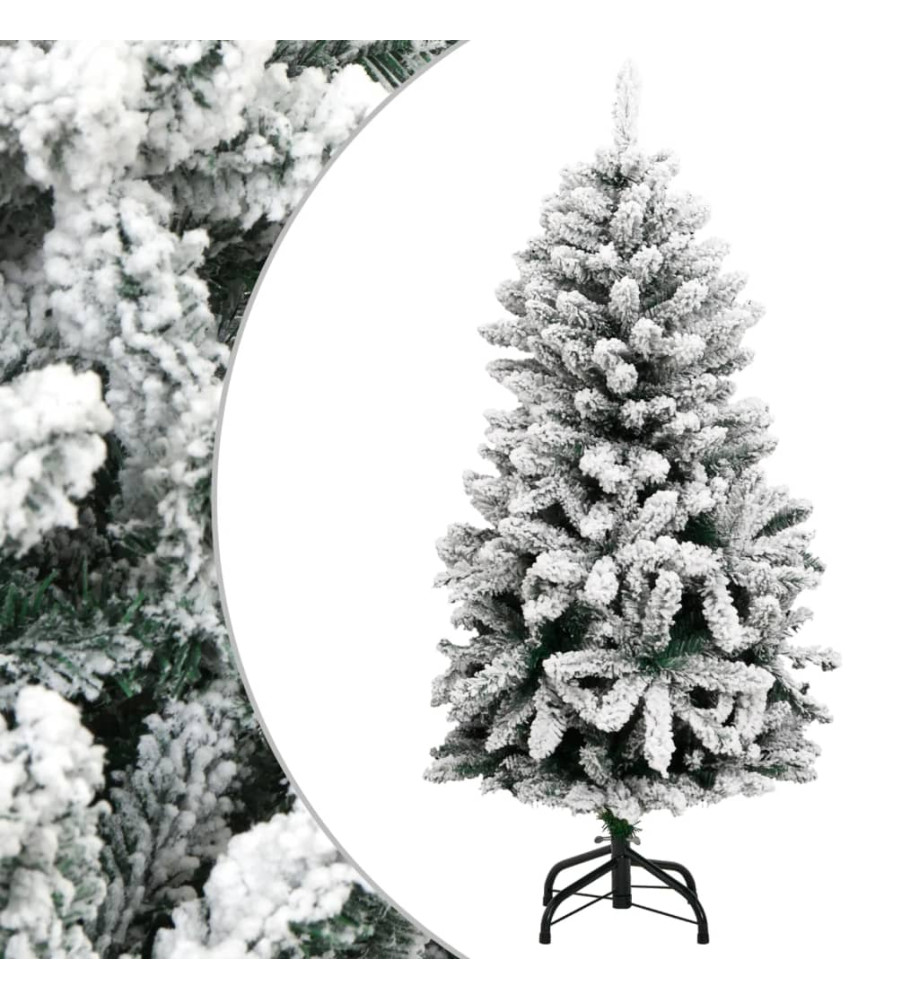 Sapin de Noël artificiel à charnières avec neige floquée 150 cm