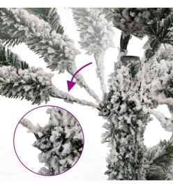 Sapin de Noël artificiel à charnières avec neige floquée 150 cm