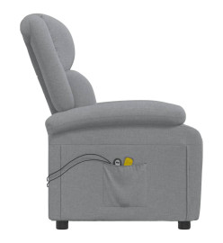 Fauteuil électrique de massage Gris clair Tissu