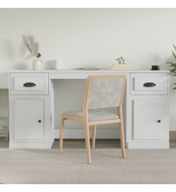 Bureau avec armoire blanc bois d'ingénierie