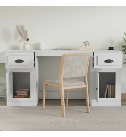 Bureau avec armoire blanc bois d'ingénierie