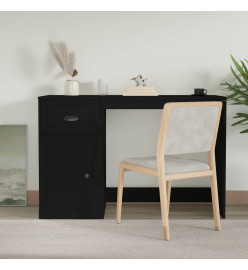 Bureau avec tiroir noir 115x50x75 cm bois d'ingénierie